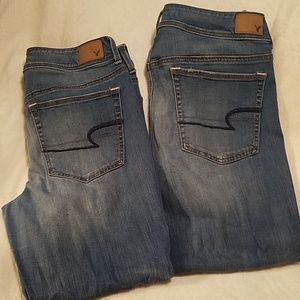 2 pair of American eagle kick crop capris 16